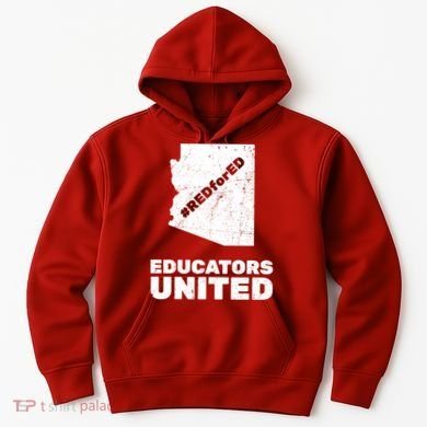 Red For Ed Educators United Vintage Arizona Teacher Hoodie