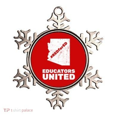 Red For Ed Educators United Vintage Arizona Teacher Ornament
