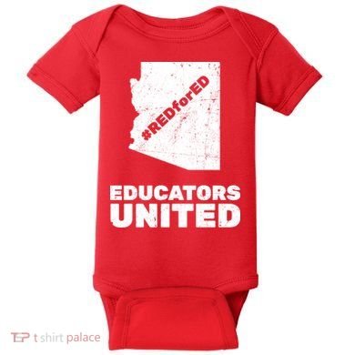 Red For Ed Educators United Vintage Arizona Teacher Baby Bodysuit