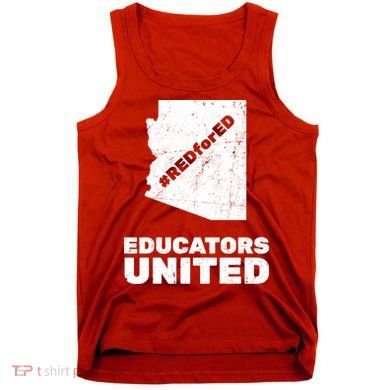 Red For Ed Educators United Vintage Arizona Teacher Tank Top