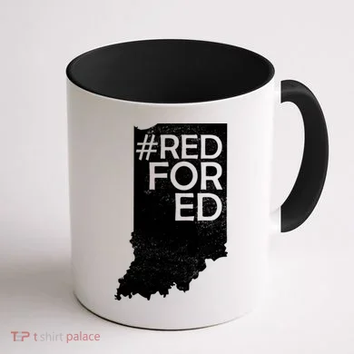 Red For Ed Indiana Coffee Mug back