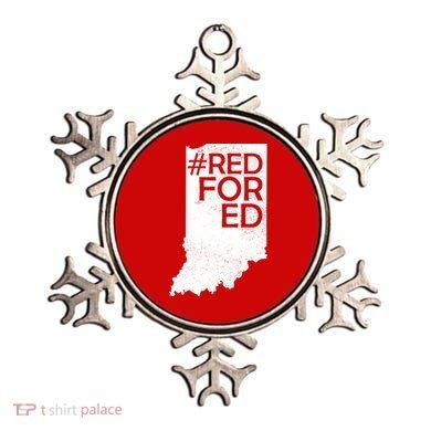Red For Ed Indiana Ornament