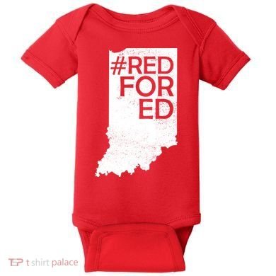 Red For Ed Indiana Baby Bodysuit