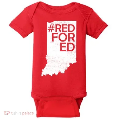 Red For Ed Indiana Baby Bodysuit