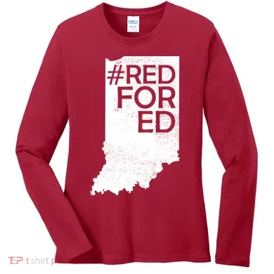 Red For Ed Indiana Women's Long Sleeve Shirt