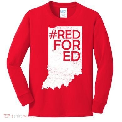 Red For Ed Indiana Kids Long Sleeve Shirt