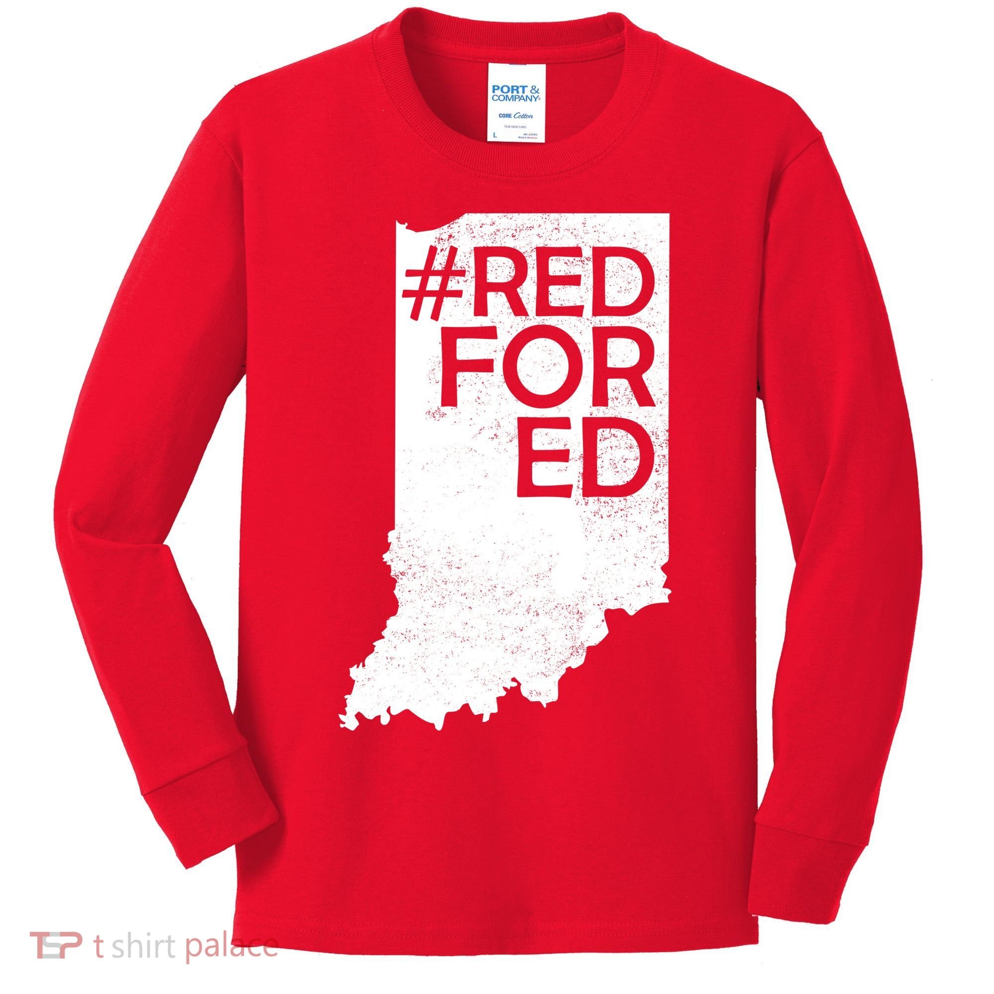 Red For Ed Indiana Kids Long Sleeve Shirt