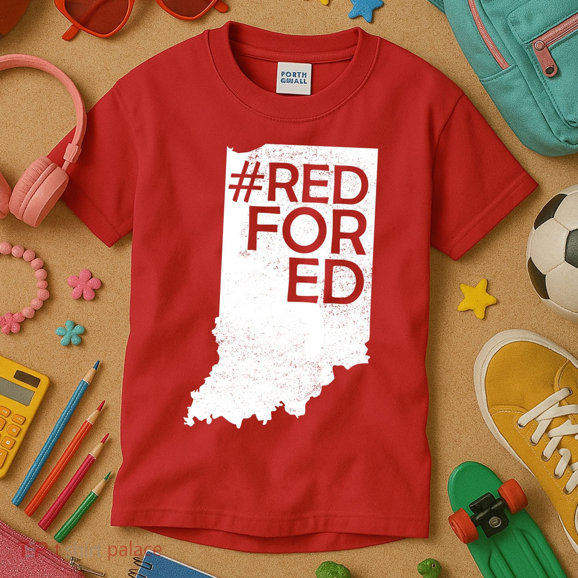 Red For Ed Indiana Kids T-Shirt