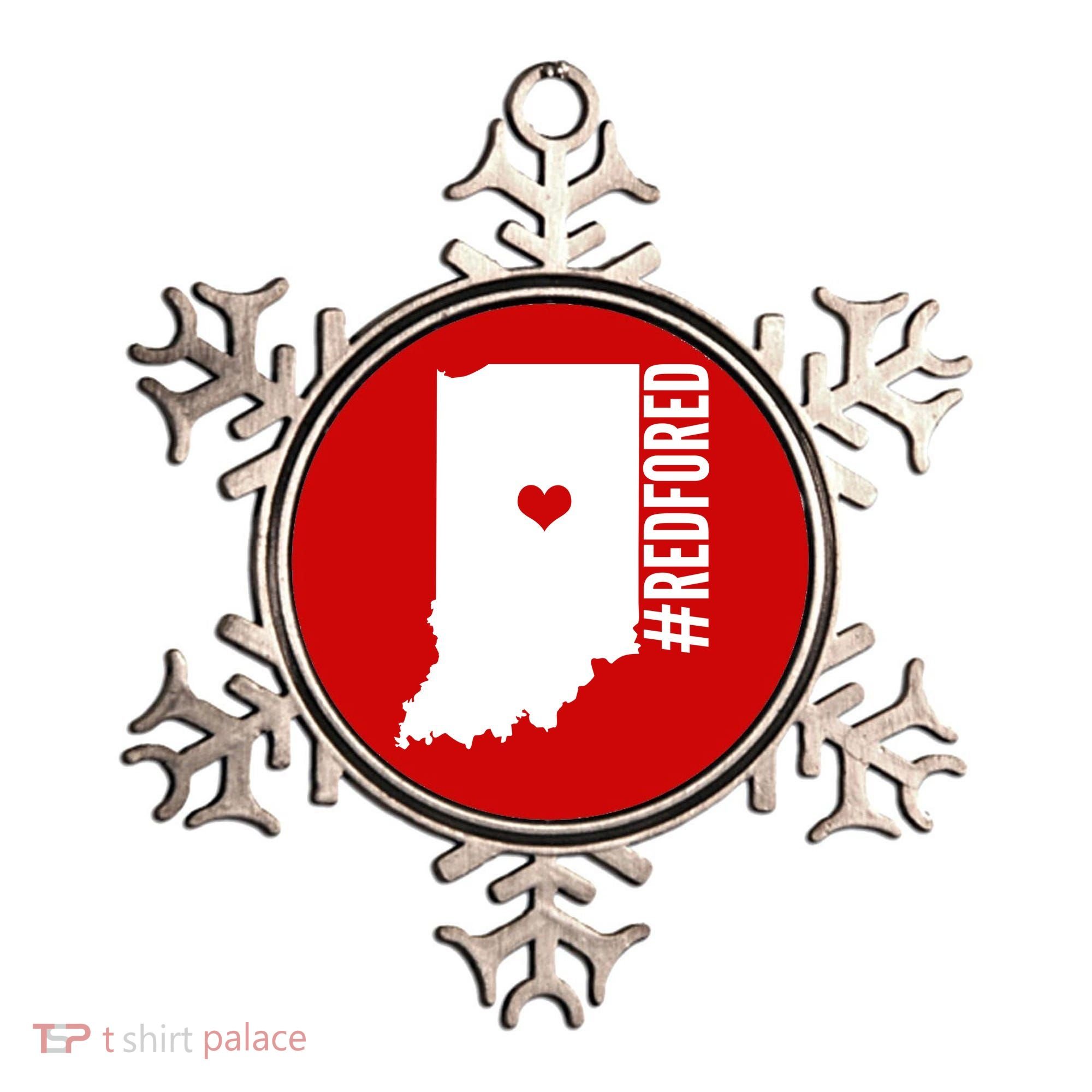RED For ED Indiana Education Ornament