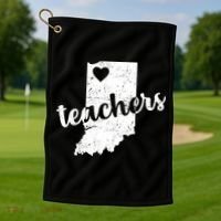 Red For Ed Indiana Teachers Golf Towel thumb 1