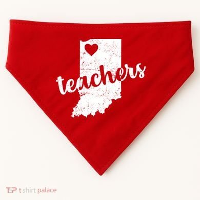 Red For Ed Indiana Teachers USA-Made Doggie Bandana