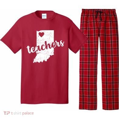Red For Ed Indiana Teachers Pajama Set
