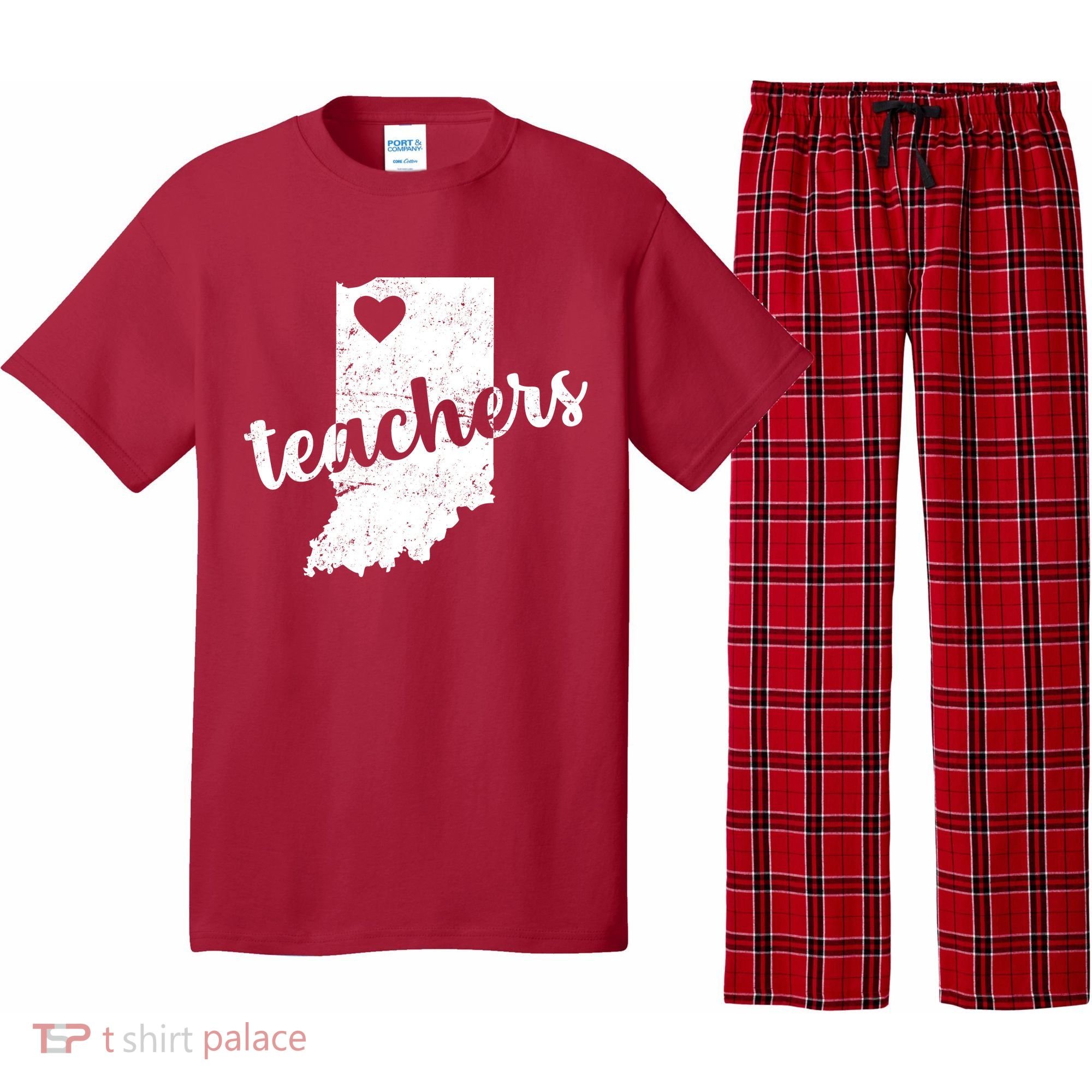 Red For Ed Indiana Teachers Pajama Set