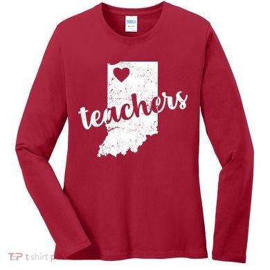 Red For Ed Indiana Teachers Women's Long Sleeve Shirt