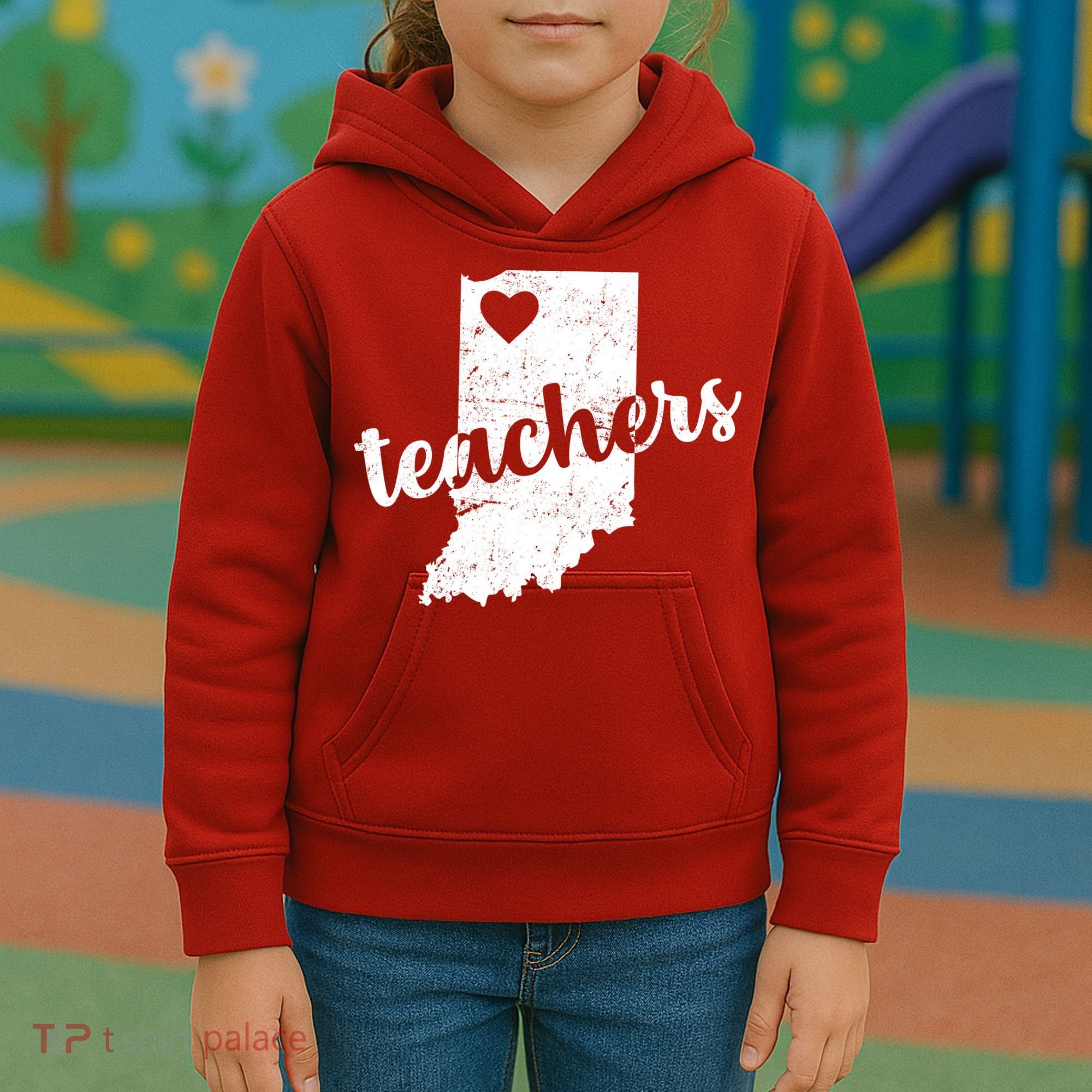 Red For Ed Indiana Teachers Kids Hoodie