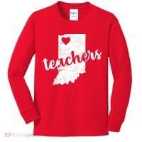 Red For Ed Indiana Teachers Kids Long Sleeve Shirt thumb 0