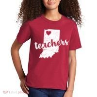 Red For Ed Indiana Teachers Kids T-Shirt thumb 2
