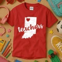 Red For Ed Indiana Teachers Kids T-Shirt thumb 3