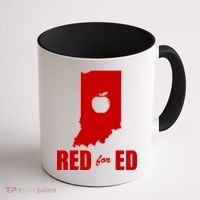 Red For Ed Indiana Teachers Apple Coffee Mug thumb 1