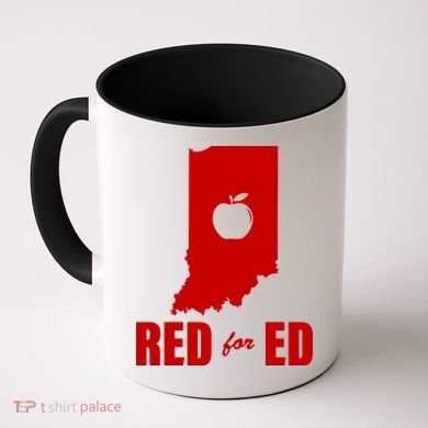 Red For Ed Indiana Teachers Apple Coffee Mug