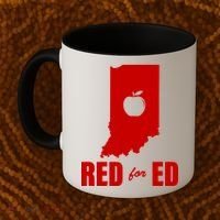 Red For Ed Indiana Teachers Apple Coffee Mug thumb 2