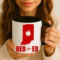 Red For Ed Indiana Teachers Apple Coffee Mug thumb 3
