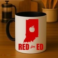Red For Ed Indiana Teachers Apple Coffee Mug thumb 4