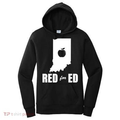 Red For Ed Indiana Teachers Apple Women's Hoodie