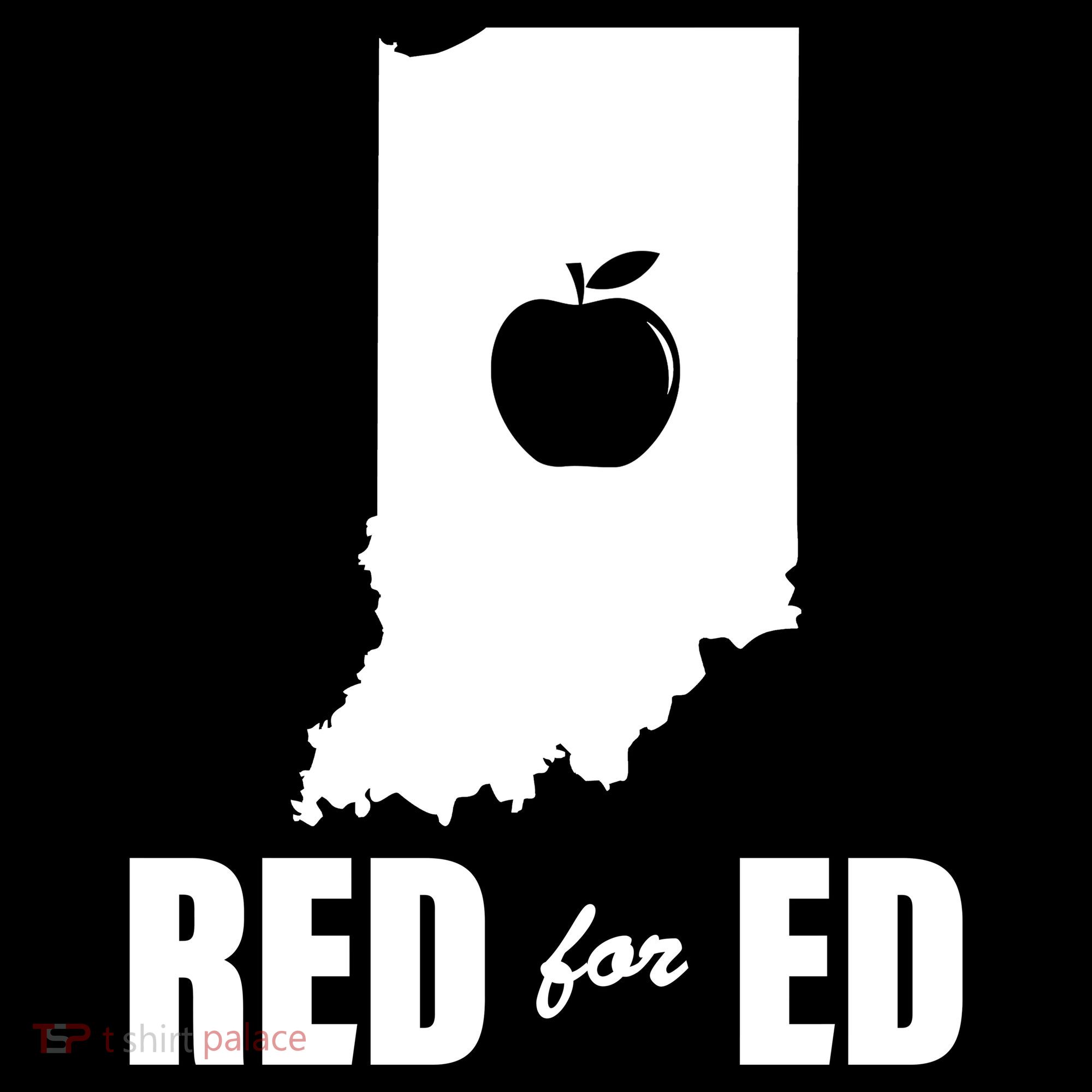 Red For Ed Indiana Teachers Apple Women's Hoodie