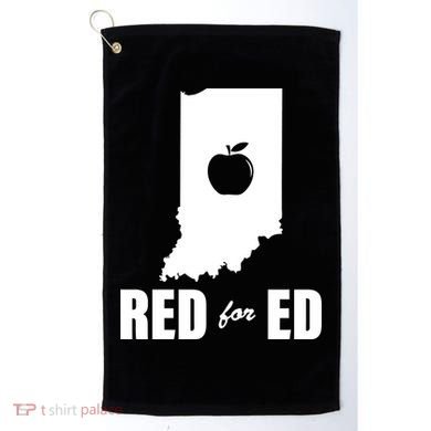 Red For Ed Indiana Teachers Apple Golf Towel