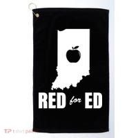 Red For Ed Indiana Teachers Apple Golf Towel thumb 0
