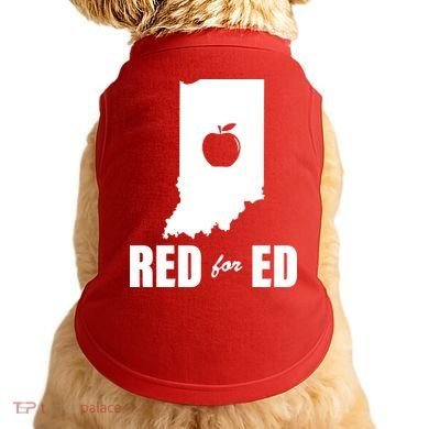 Red For Ed Indiana Teachers Apple Doggie Tank