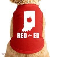 Red For Ed Indiana Teachers Apple Doggie Tank thumb 0