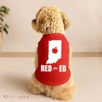 Red For Ed Indiana Teachers Apple Doggie Tank thumb 2