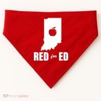 Red For Ed Indiana Teachers Apple USA-Made Doggie Bandana thumb 0
