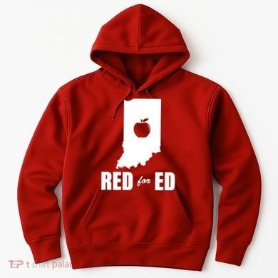 Red For Ed Indiana Teachers Apple Hoodie