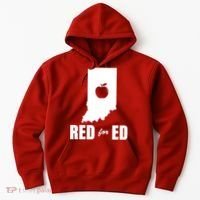 Red For Ed Indiana Teachers Apple Hoodie thumb 0