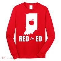 Red For Ed Indiana Teachers Apple Long Sleeve Shirt thumb 0