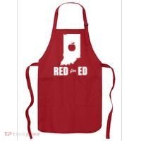 Red For Ed Indiana Teachers Apple Apron thumb 0