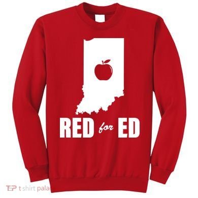 Red For Ed Indiana Teachers Apple Sweatshirt