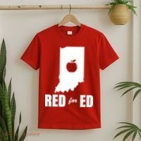 Red For Ed Indiana Teachers Apple T-Shirt thumb 2