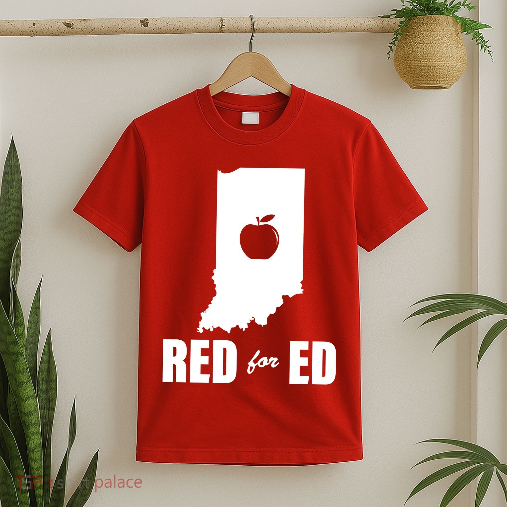 Red For Ed Indiana Teachers Apple T-Shirt