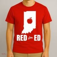Red For Ed Indiana Teachers Apple T-Shirt thumb 3