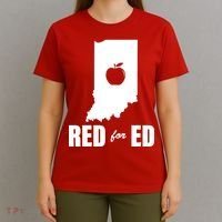 Red For Ed Indiana Teachers Apple T-Shirt thumb 4