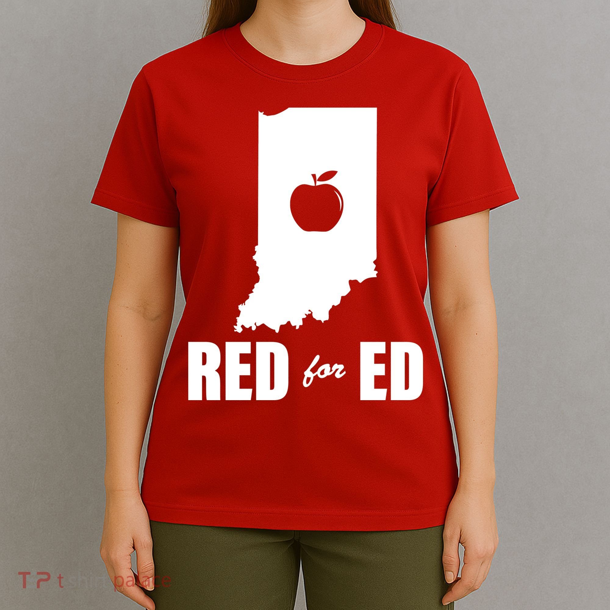 Red For Ed Indiana Teachers Apple T-Shirt