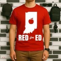 Red For Ed Indiana Teachers Apple T-Shirt thumb 6