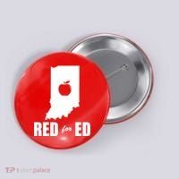 Red For Ed Indiana Teachers Apple Button thumb 0