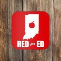 Red For Ed Indiana Teachers Apple Coaster thumb 0
