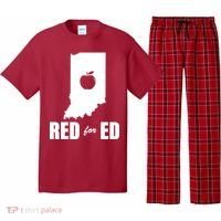 Red For Ed Indiana Teachers Apple Pajama Set thumb 0