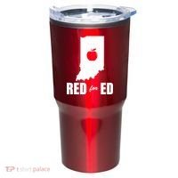 Red For Ed Indiana Teachers Apple Tumbler thumb 0